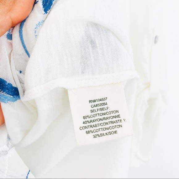 Anthropologie Tiny Embroidered Button Down Henley - Picture 6 of 8